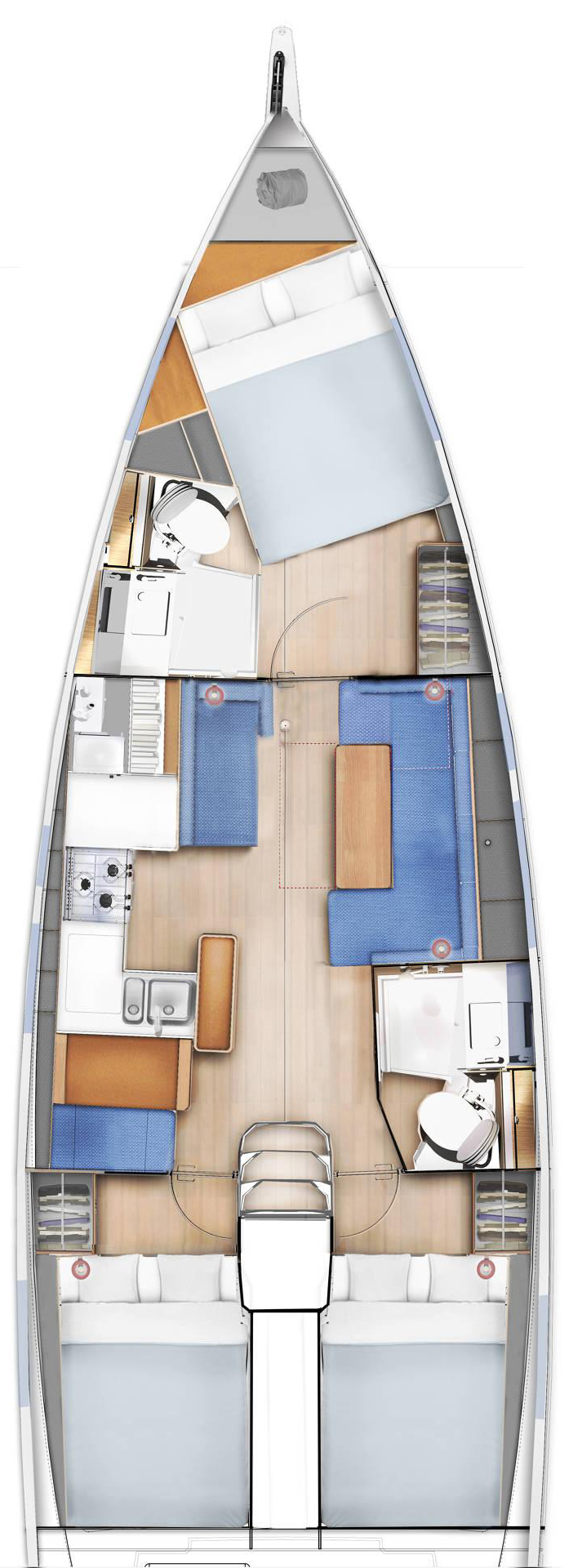 Milla cabin and deck layout plan
