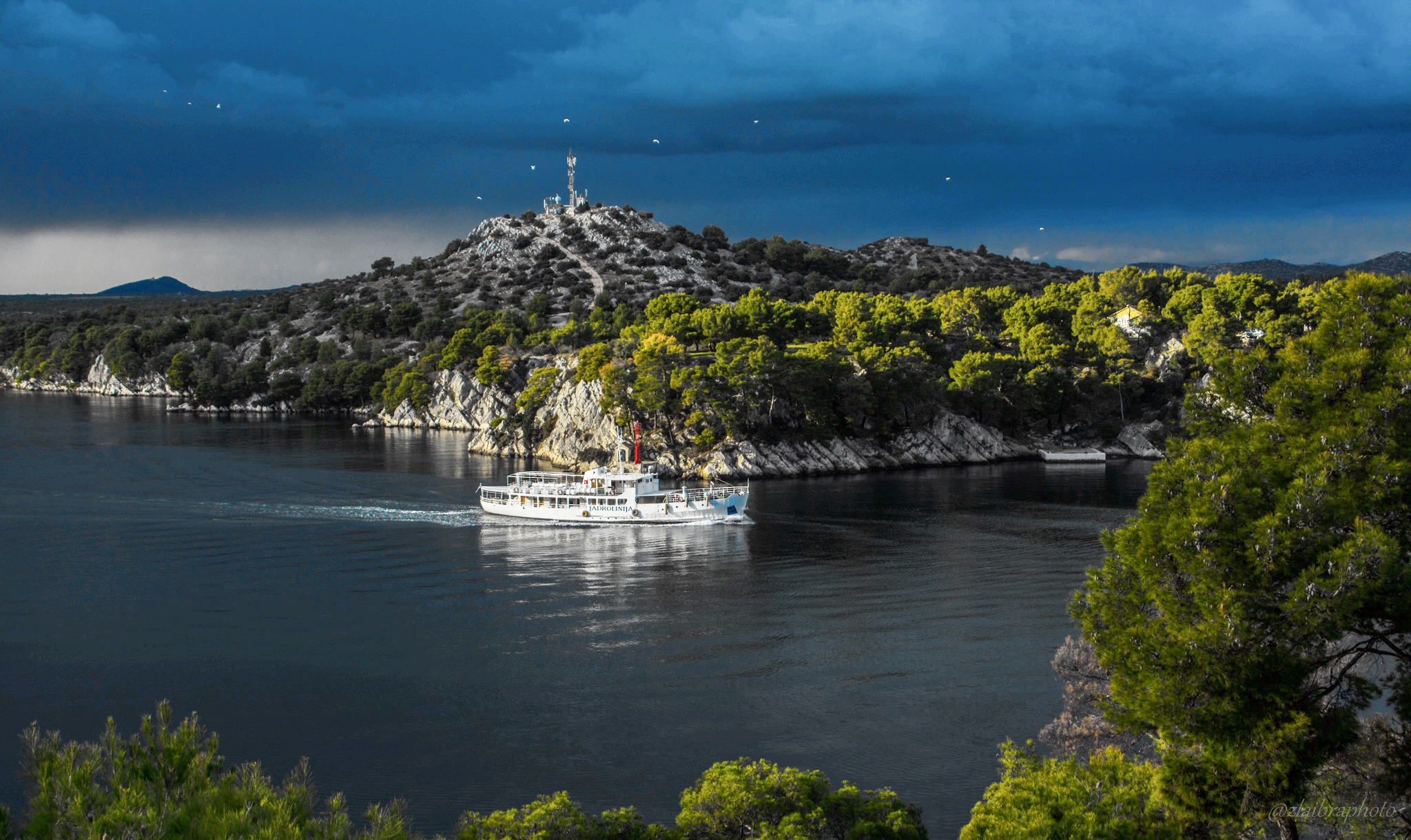 A ferry in the St Anthony Channel near Šibenik
